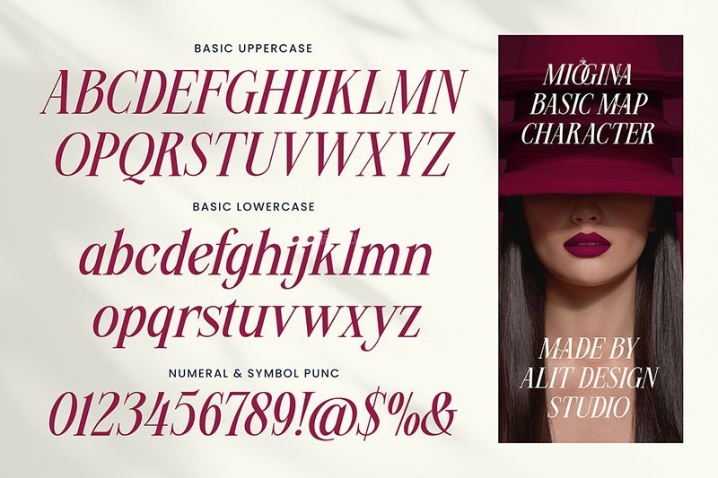 Miogina优雅的花体字英文字体